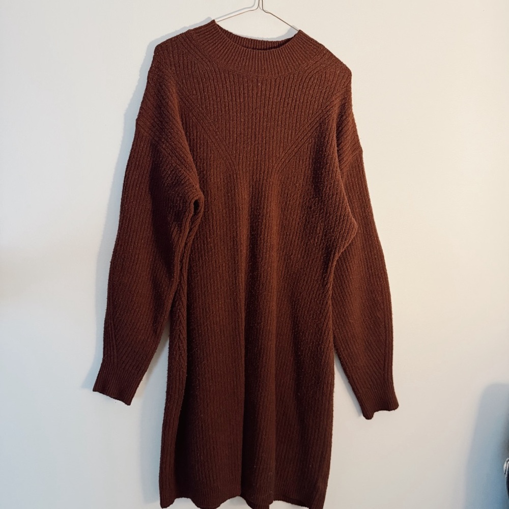 Burgundy Knit Sweater Dress – A New Day (Size Medium)